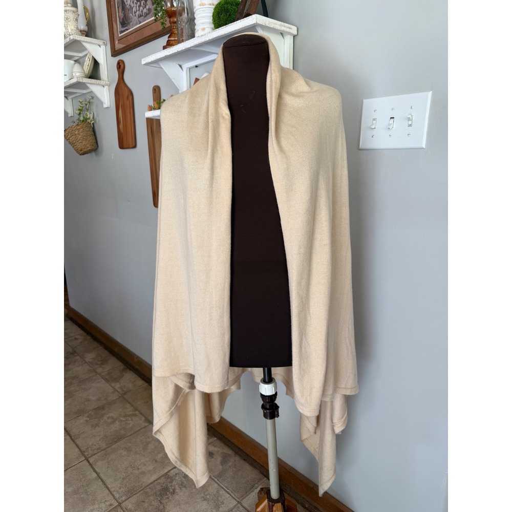 SHUG Adrianna Papell Cream Cashmere Wool Blend Wrap Cardigan XL/XXL minimalist